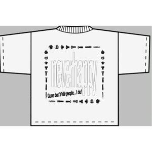 Neverhappy Made In USA Tee T-shirt Graphic Screenprint “cleaning” made to order